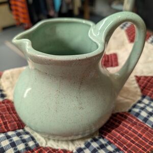 McCoy Brush Pitcher Green Speckled Ceramic Pitcher